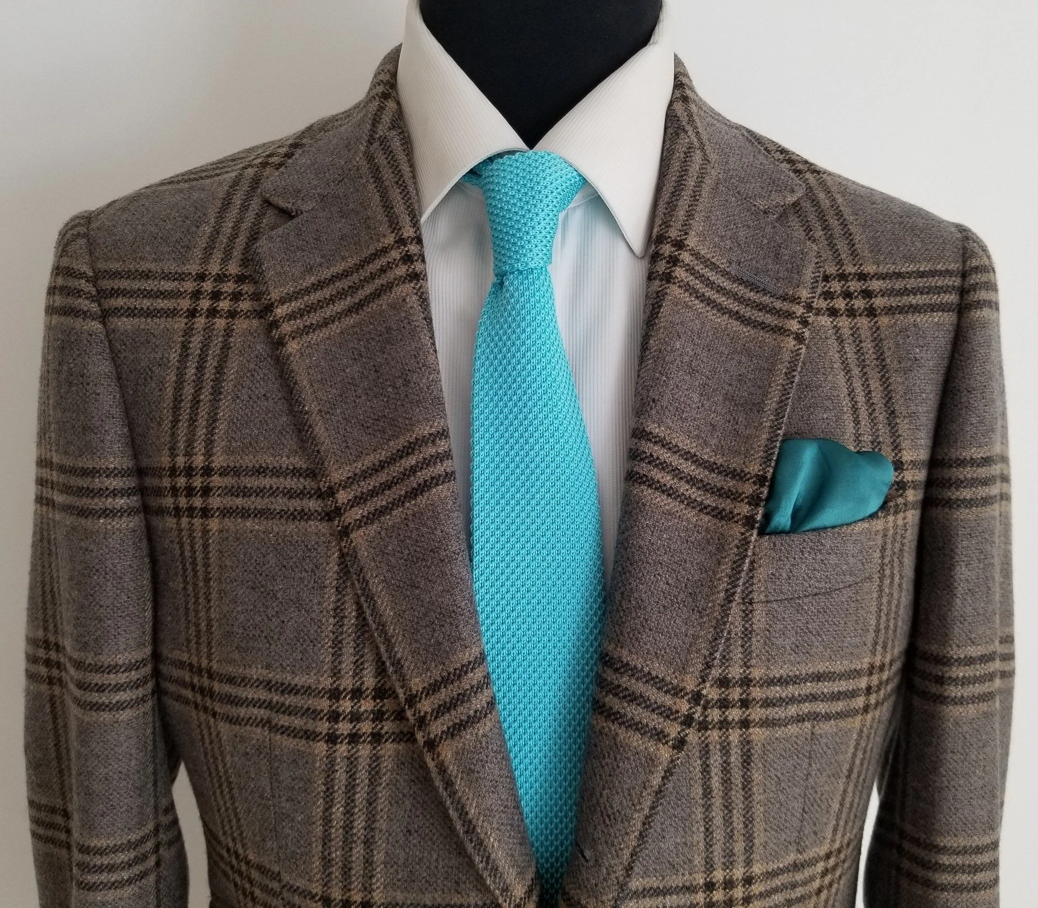 Green Tweed Jacket with Blue Overcheck — TWEED ADDICT